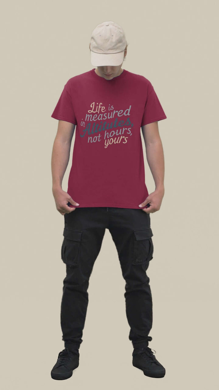 AdventureSeeker Inspirational Quote T-Shirt – 'Life is Measured in Altitudes'