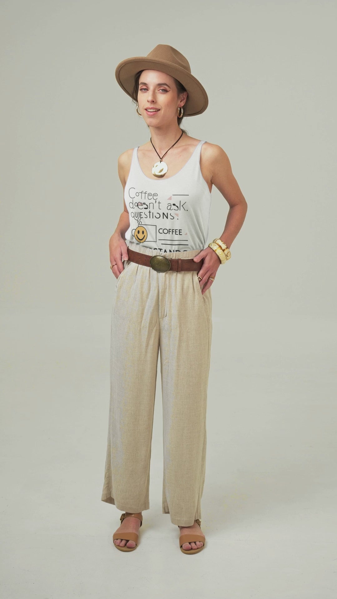 Bold Coffee Enthusiast Racerback Tank Top – Survival is Key Design