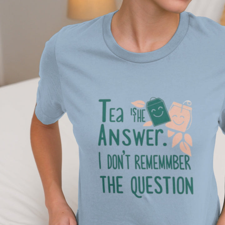 Playful Tea-Themed T-Shirt – Smiling Tea Bags with Quote for Tea Lovers